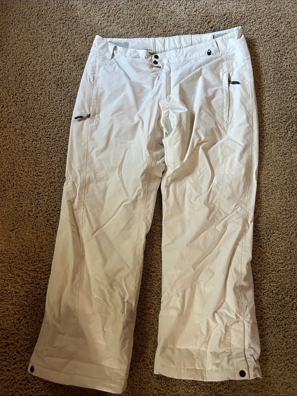 Koppen White Women's Ski Pants with Zip Pockets